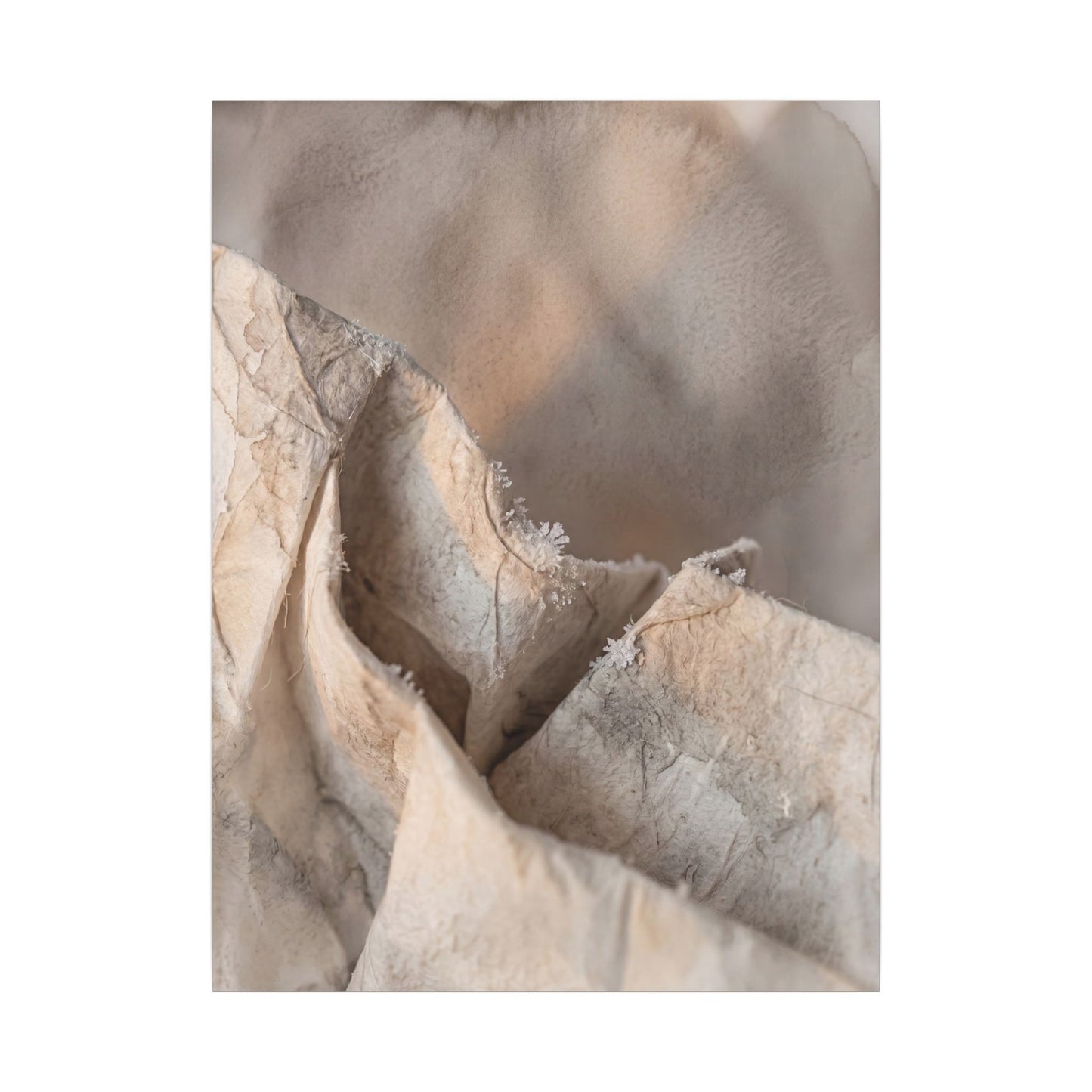 Japandi Paper Fold in Candlelight | Watercolor Canvas Art