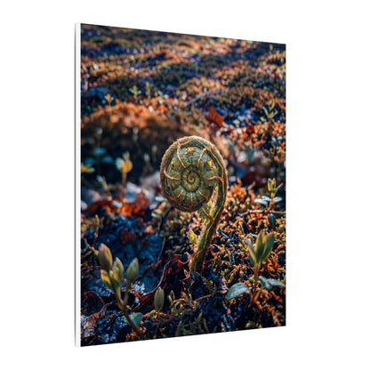 Kintsugi Fern Unfurling in Dappled | Gold Vein Canvas Art