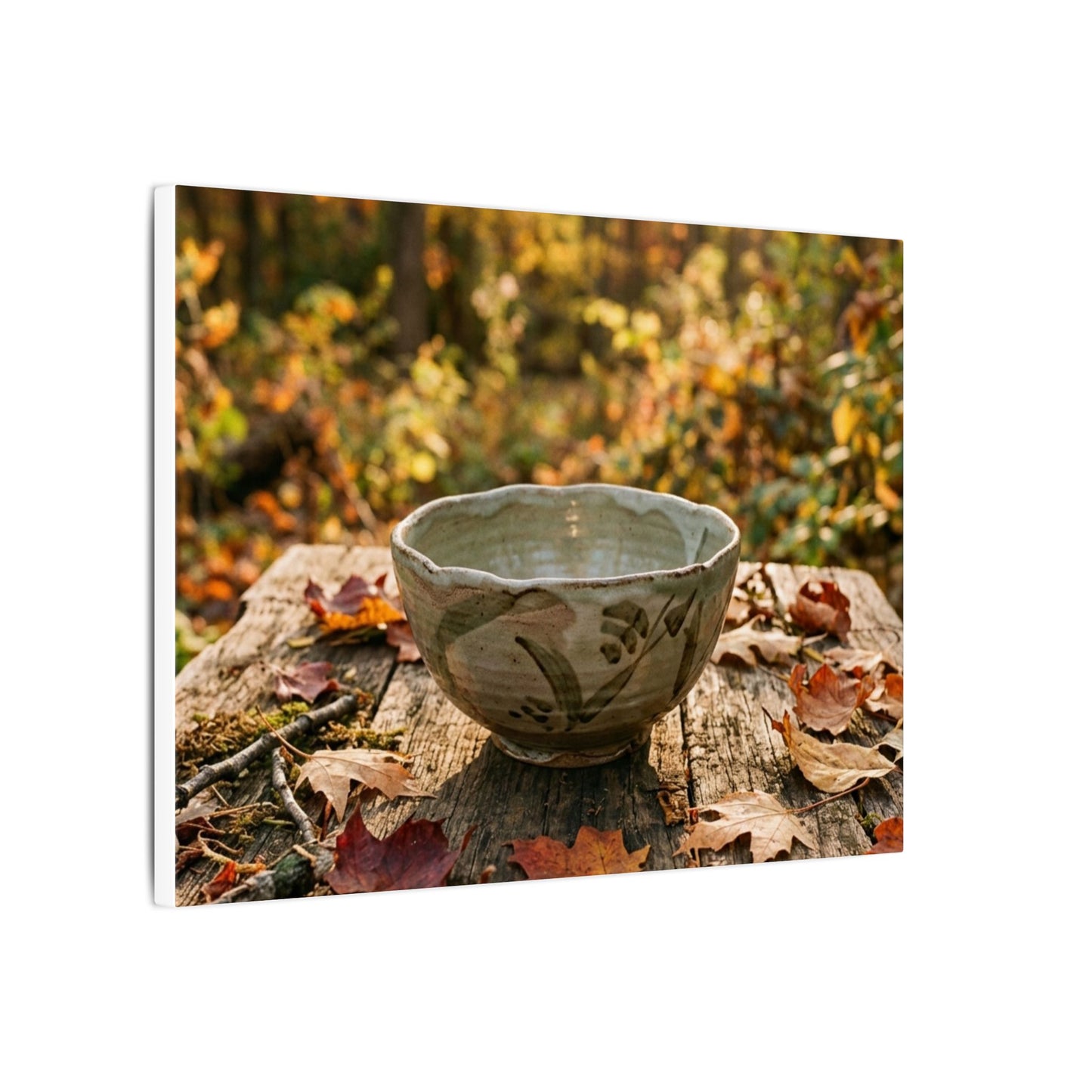 Golden Hour Ceramic Bowl Canvas Art - Japandi Fukinsei