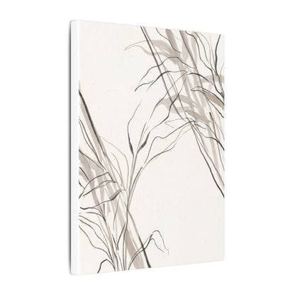 Neutral Shoji Screen Canvas Art - Minimal Line Japandi