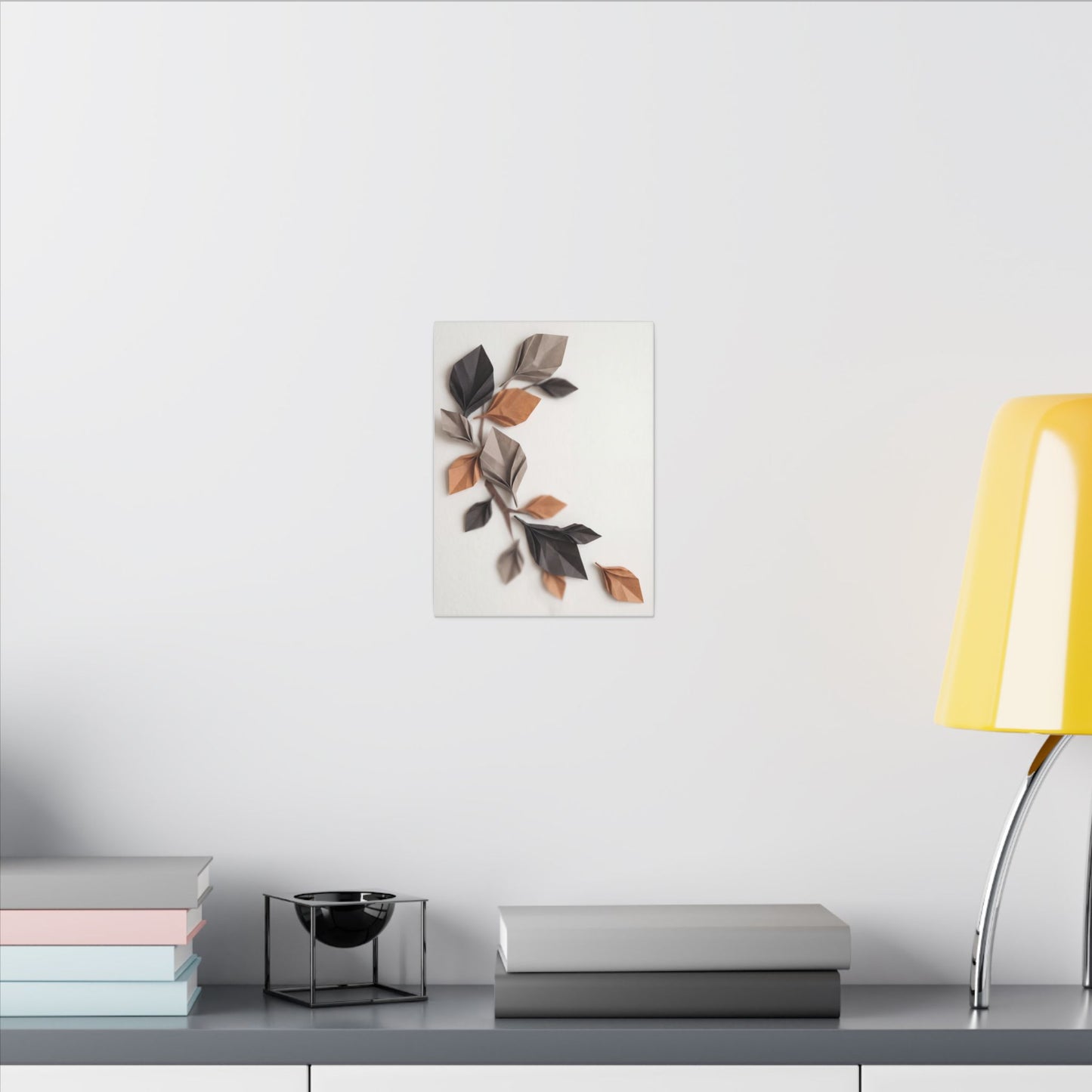 Paper Fold Autumn Canvas Art | Japandi Earthy Design