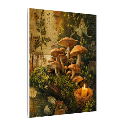 Spring Wild Mushrooms Herbarium Canvas Art | Earthy Decor