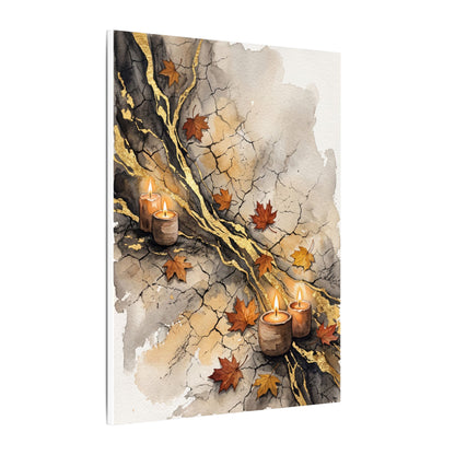 Cracked Earth Autumn Canvas Art | Japandi Warm Design