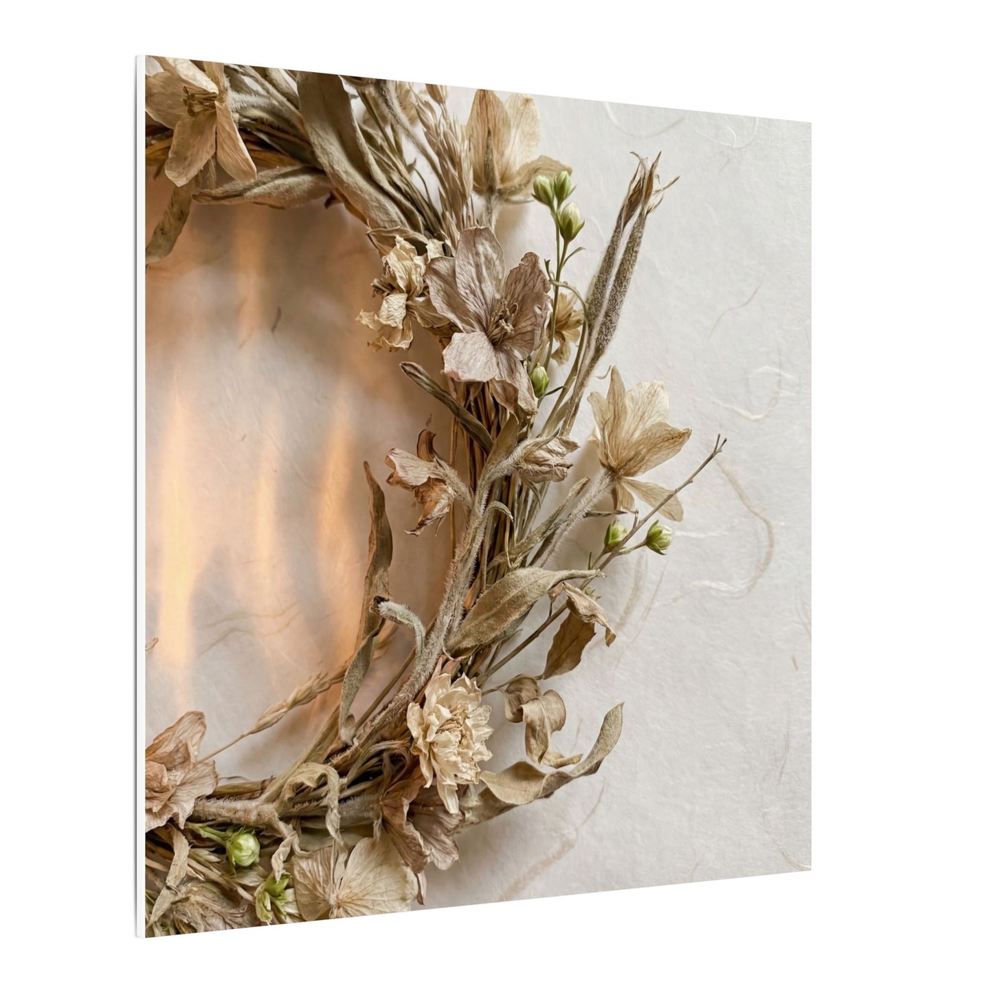 Dried Flowers Japanese Pattern Canvas Art | Neutral Japandi Art