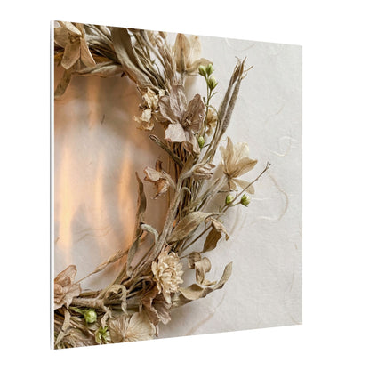 Dried Flowers Japanese Pattern Canvas Art | Neutral Japandi Art
