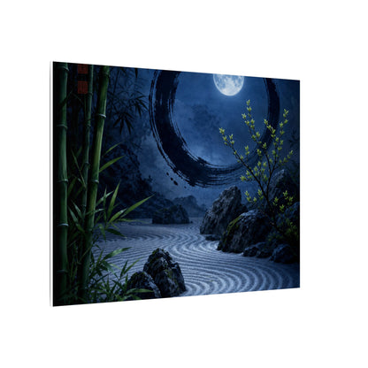 Serene Rock Garden Canvas Art - Enso Zen