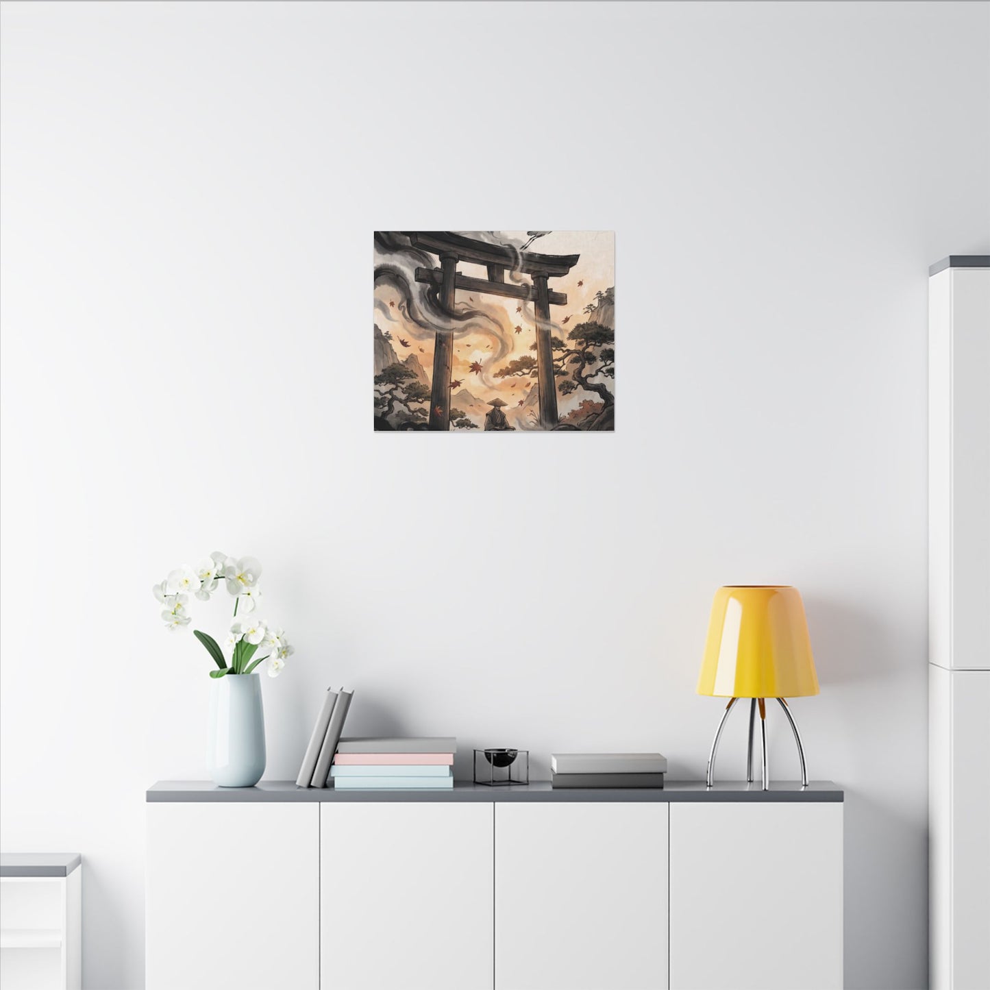 Torii Gate Ukiyo E Inspired Canvas Art | Serene Zen Art