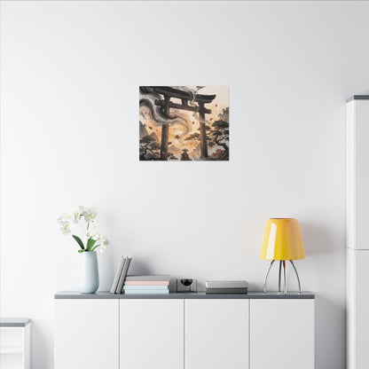 Torii Gate Ukiyo E Inspired Canvas Art | Serene Zen Art