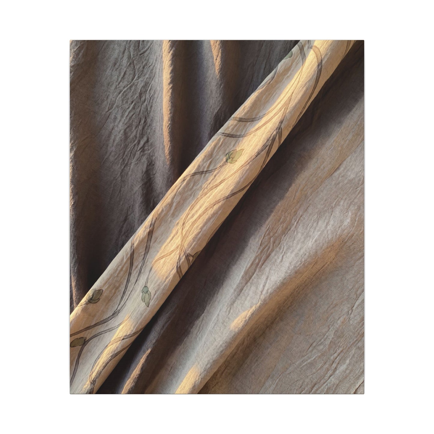 Warm Silk Drape Canvas Art - Japanese Pattern Japandi