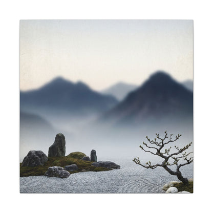 Mountain Mist Karesansui Canvas Art | Contemplative Zen Art