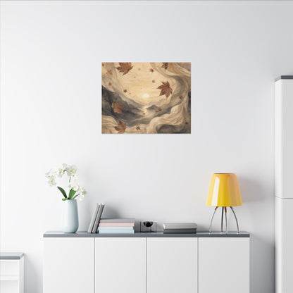 Autumn Silk Drape Watercolor Canvas Art | Earthy Decor