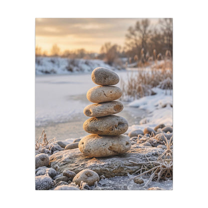 Ma River Stones Canvas Art - Japandi Japanese Pattern