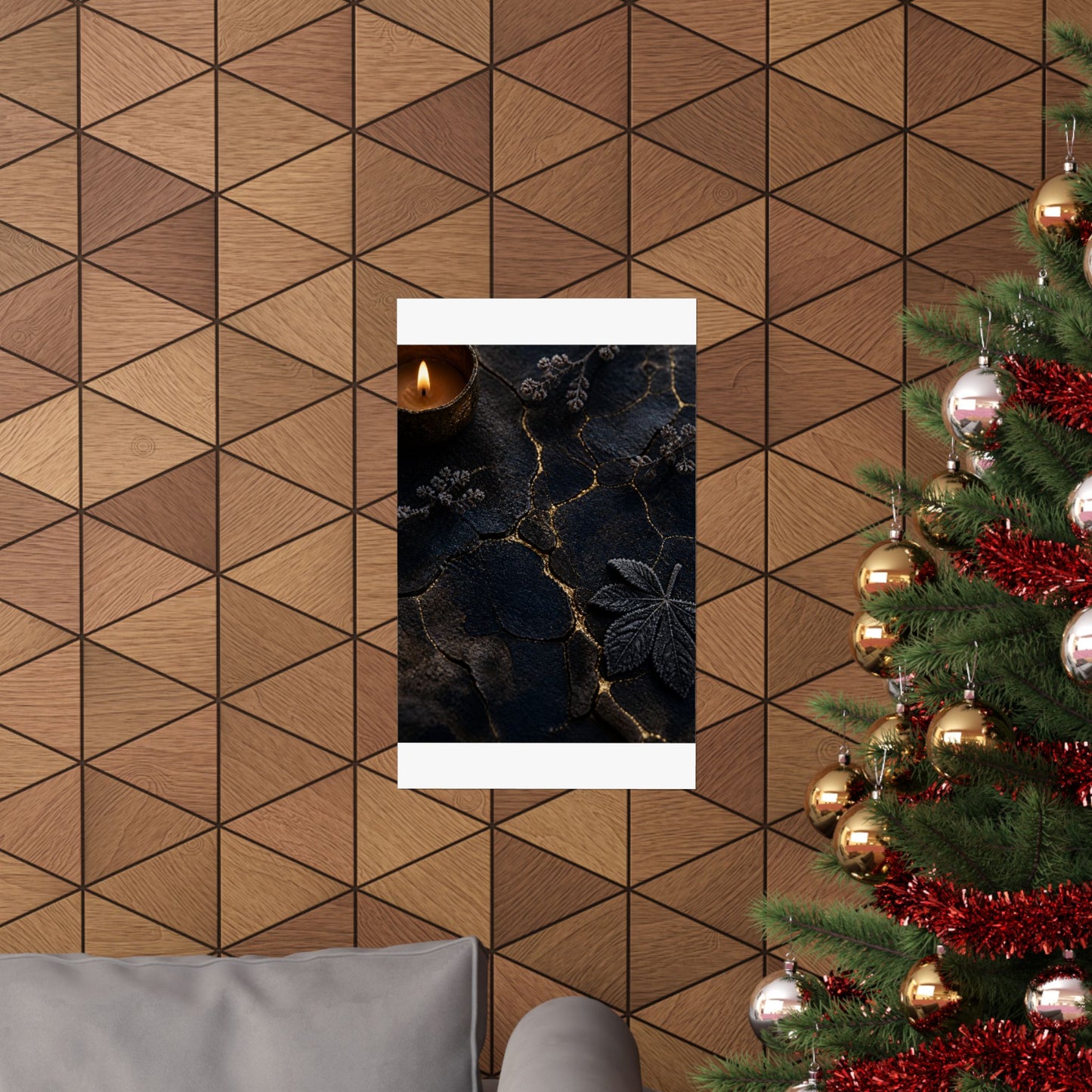 Luxurious Cracked Earth Wall Art Print - Moody Minimal Dark Japandi
