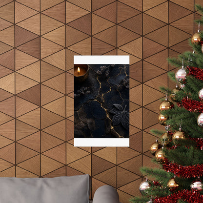 Luxurious Cracked Earth Wall Art Print - Moody Minimal Dark Japandi