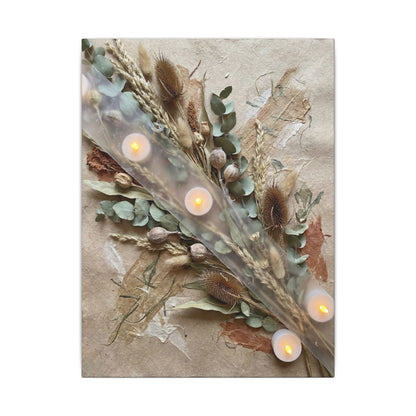 Candlelight Dried Flowers Canvas Art - Japandi Kanso