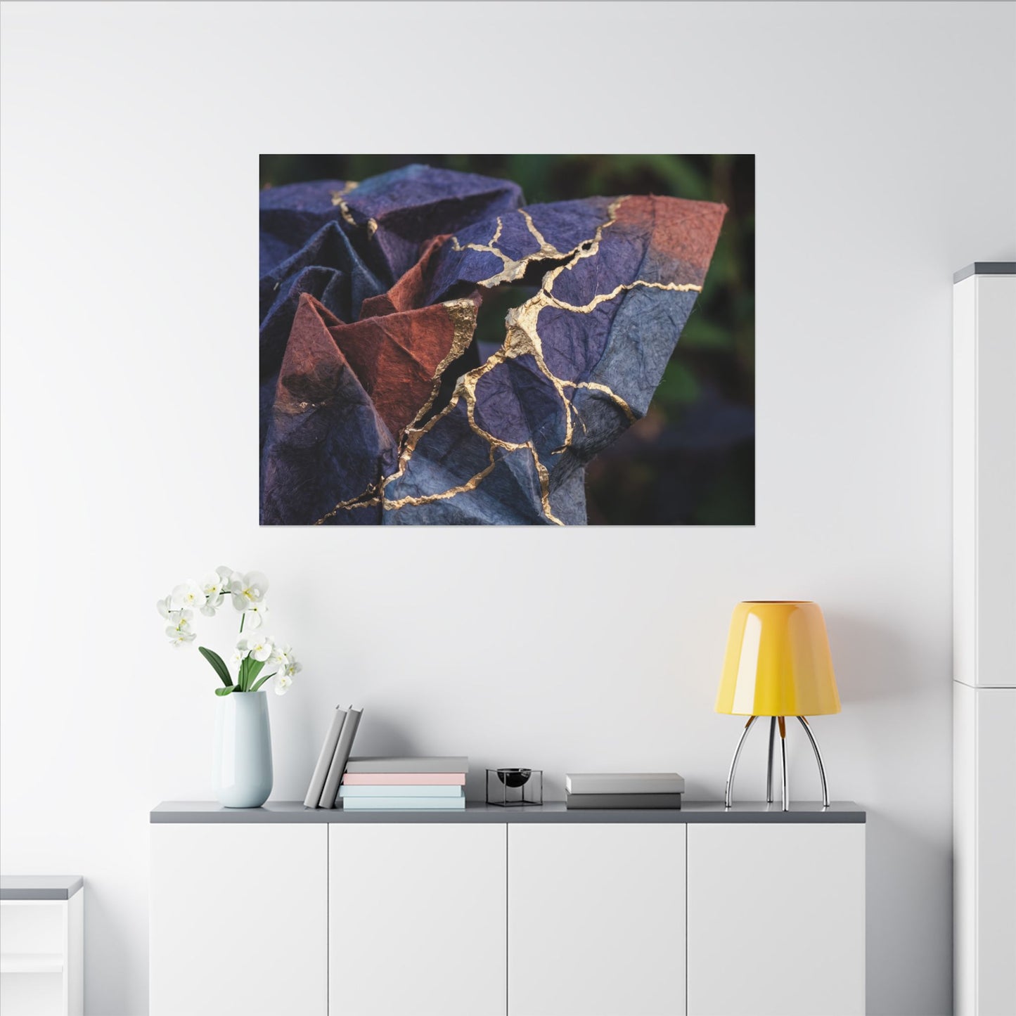 Philosophical Paper Fold Canvas Art - Gold Vein Kintsugi