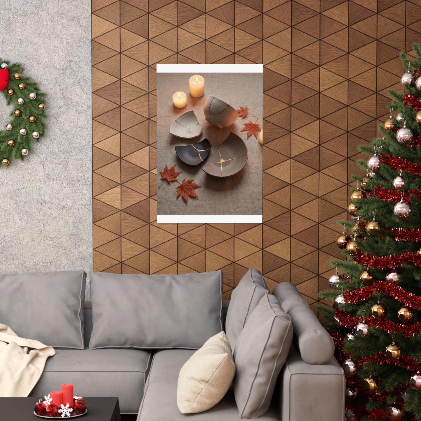 Broken Pottery Autumn Wall Art Print | Japandi Neutral Design