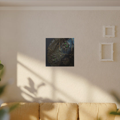 Dark Japandi Cracked Earth in Moonlight | Moody Minimal Canvas Art