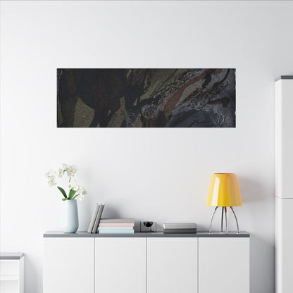 Shadow Play Winter Canvas Art | Dark Japandi Luxurious Design