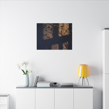 Shadow Play Canvas Art | Spring Dark Japandi Shadow Zen Art