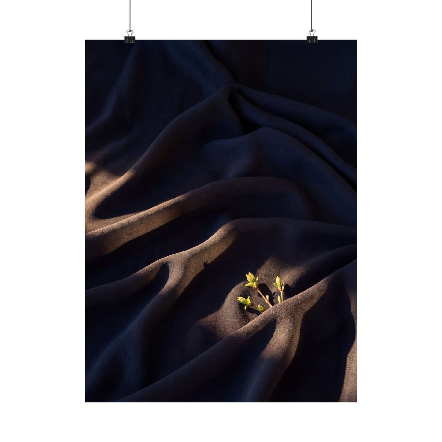 Atmospheric Silk Drape Wall Art Print - Shadow Zen Dark Japandi Art Print