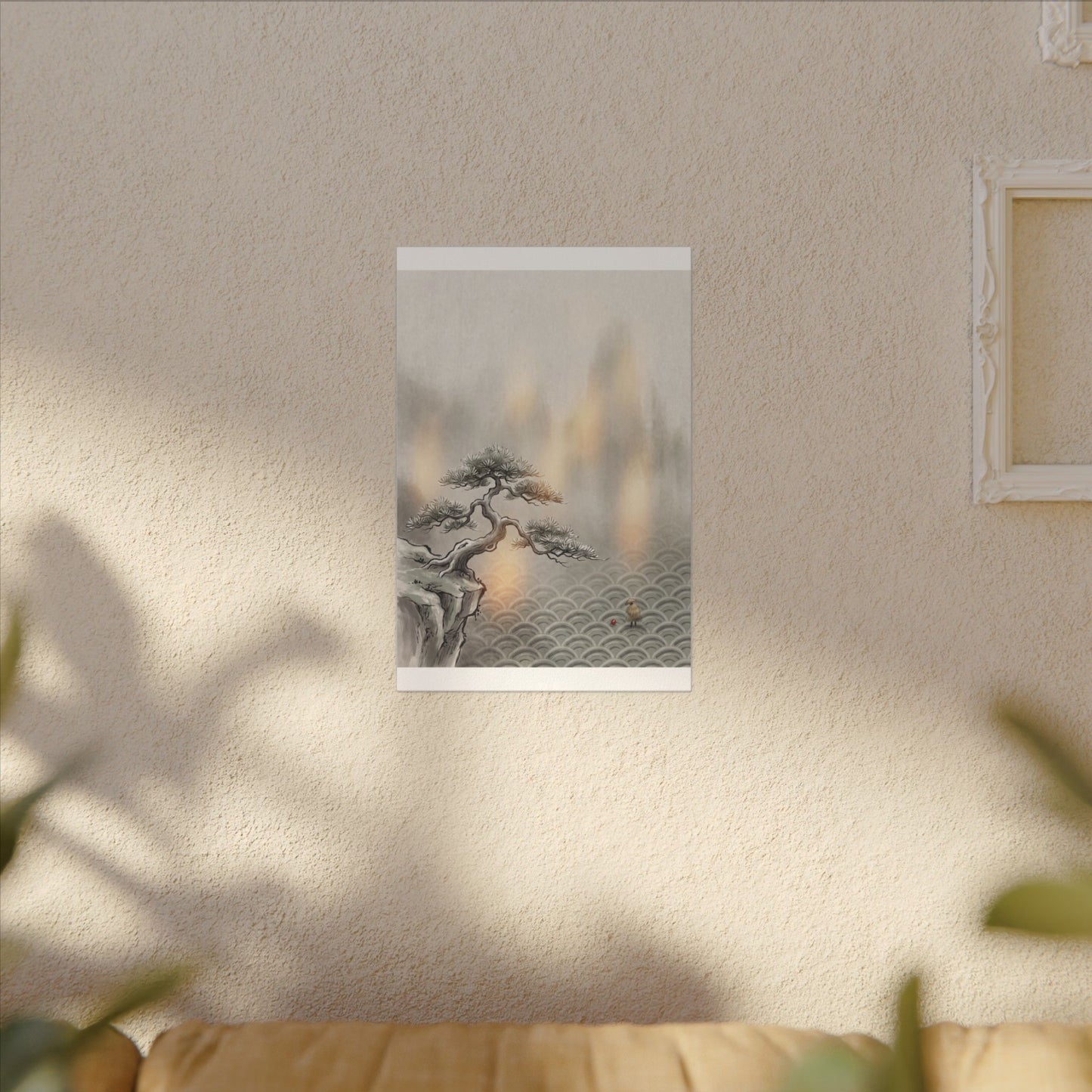 Pine Tree Canvas Art | Winter Japandi Japanese Pattern Art