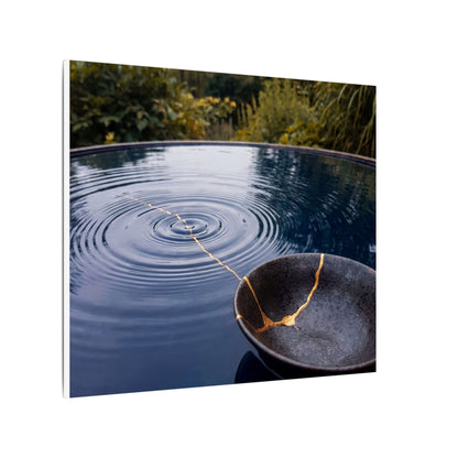 Kintsugi Water Ripple in Overcast | Broken Beauty Canvas Art