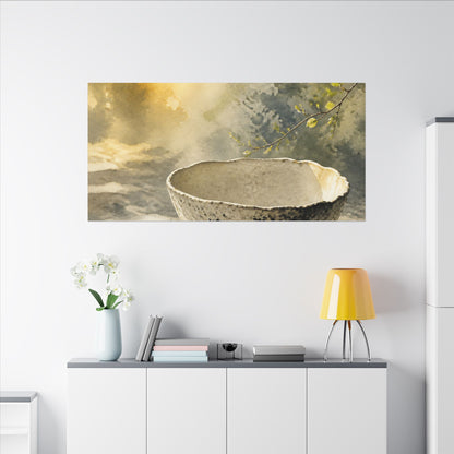 Cozy Ceramic Bowl Canvas Art - Watercolor Japandi