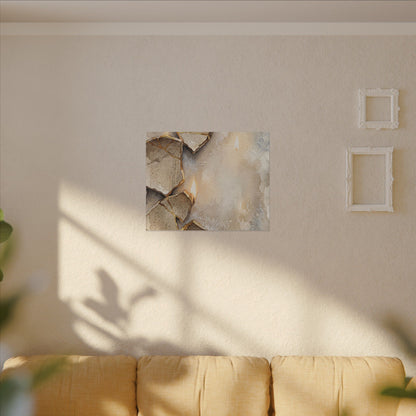 Broken Pottery Winter Canvas Art | Japandi Warm Design