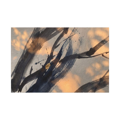Datsuzoku Ink Brushstroke Canvas Art - Dark Japandi Shadow Zen Art Print