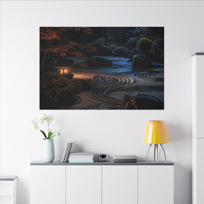 Summer Rock Garden Shadow Zen Canvas Art | Moody Decor