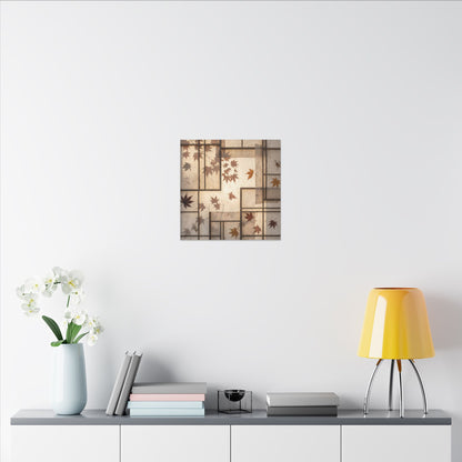 Shoji Screen Japanese Pattern Canvas Art | Neutral Japandi Art