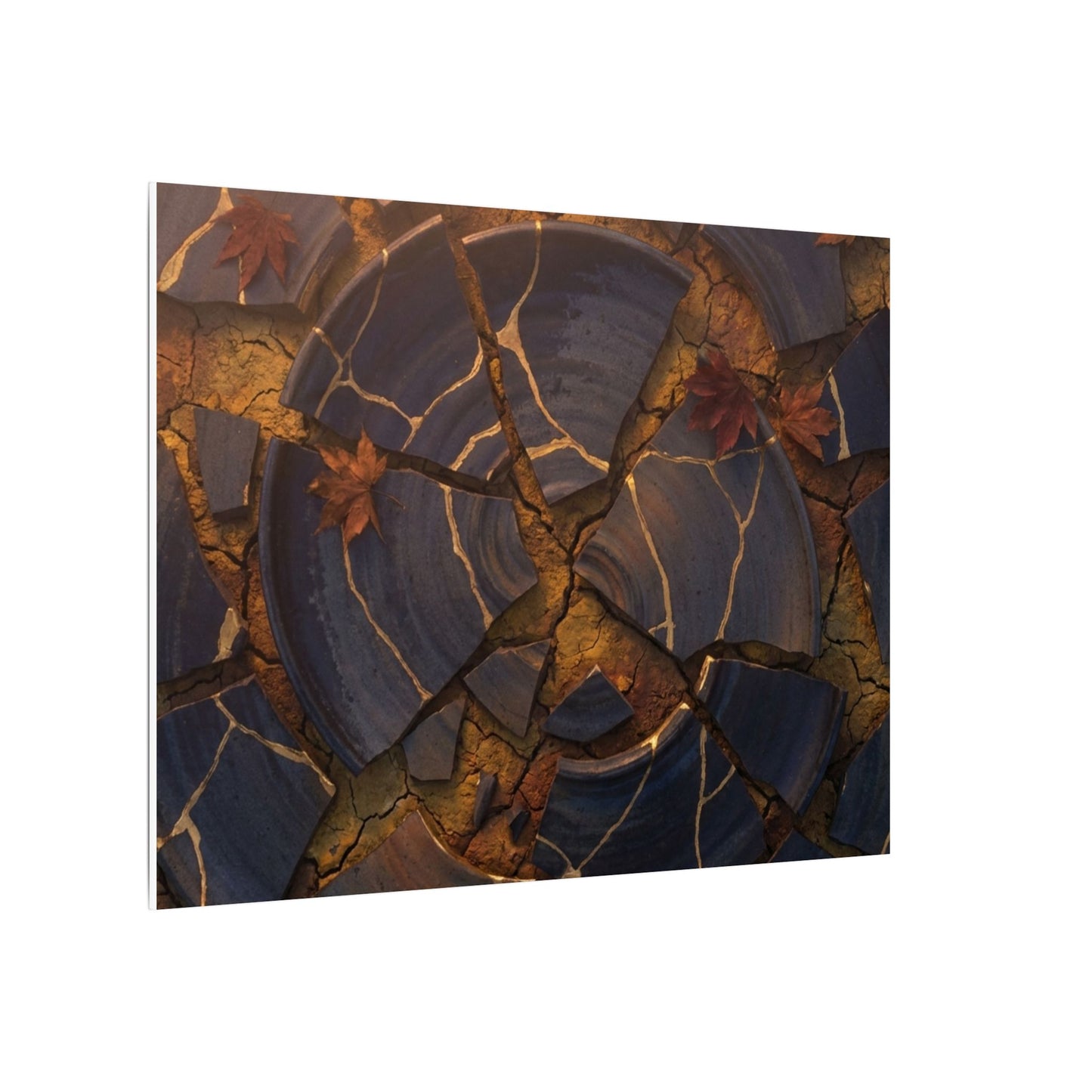 Autumn Cracked Earth Gold Repair Canvas Art | Philosophical Decor