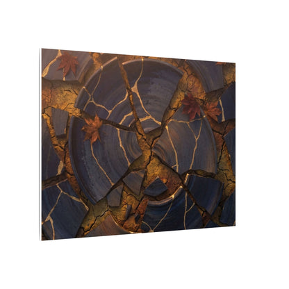 Autumn Cracked Earth Gold Repair Canvas Art | Philosophical Decor