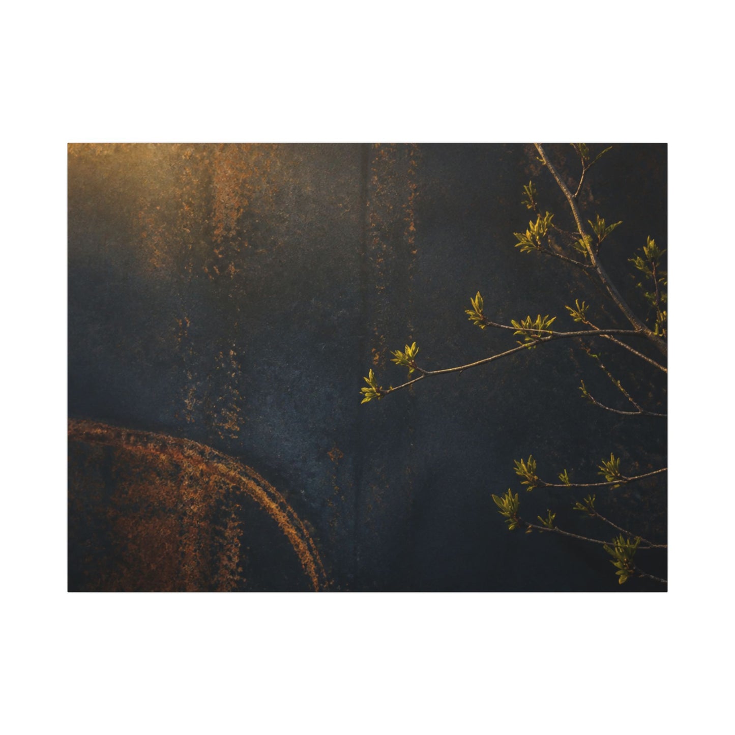Spring Rust Patina Dark Texture Canvas Art | Moody Decor