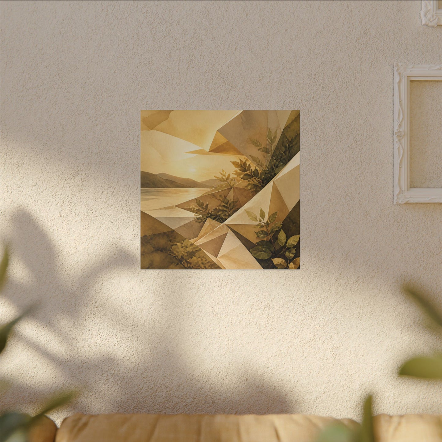 Golden Hour Paper Fold Canvas Art - Japandi Ma