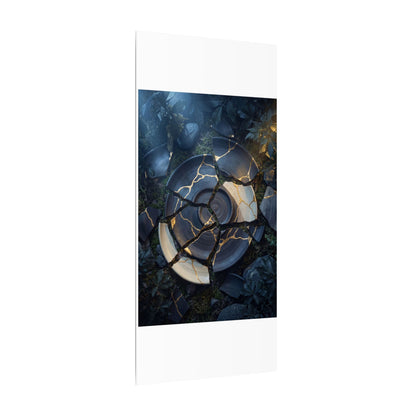 Resilient Broken Pottery Canvas Art - Gold Vein Kintsugi