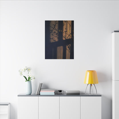 Shadow Play Canvas Art | Spring Dark Japandi Shadow Zen Art