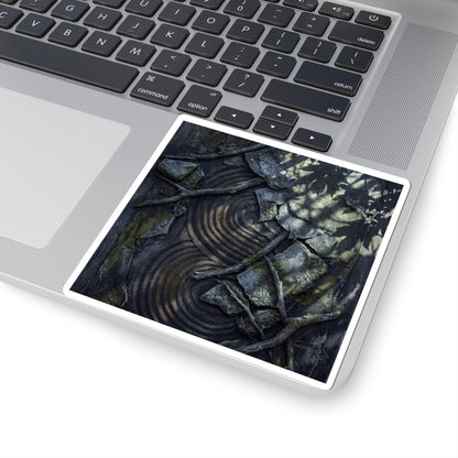 Dark Japandi Rock Garden in Dappled | Dark Texture Sticker Art Print