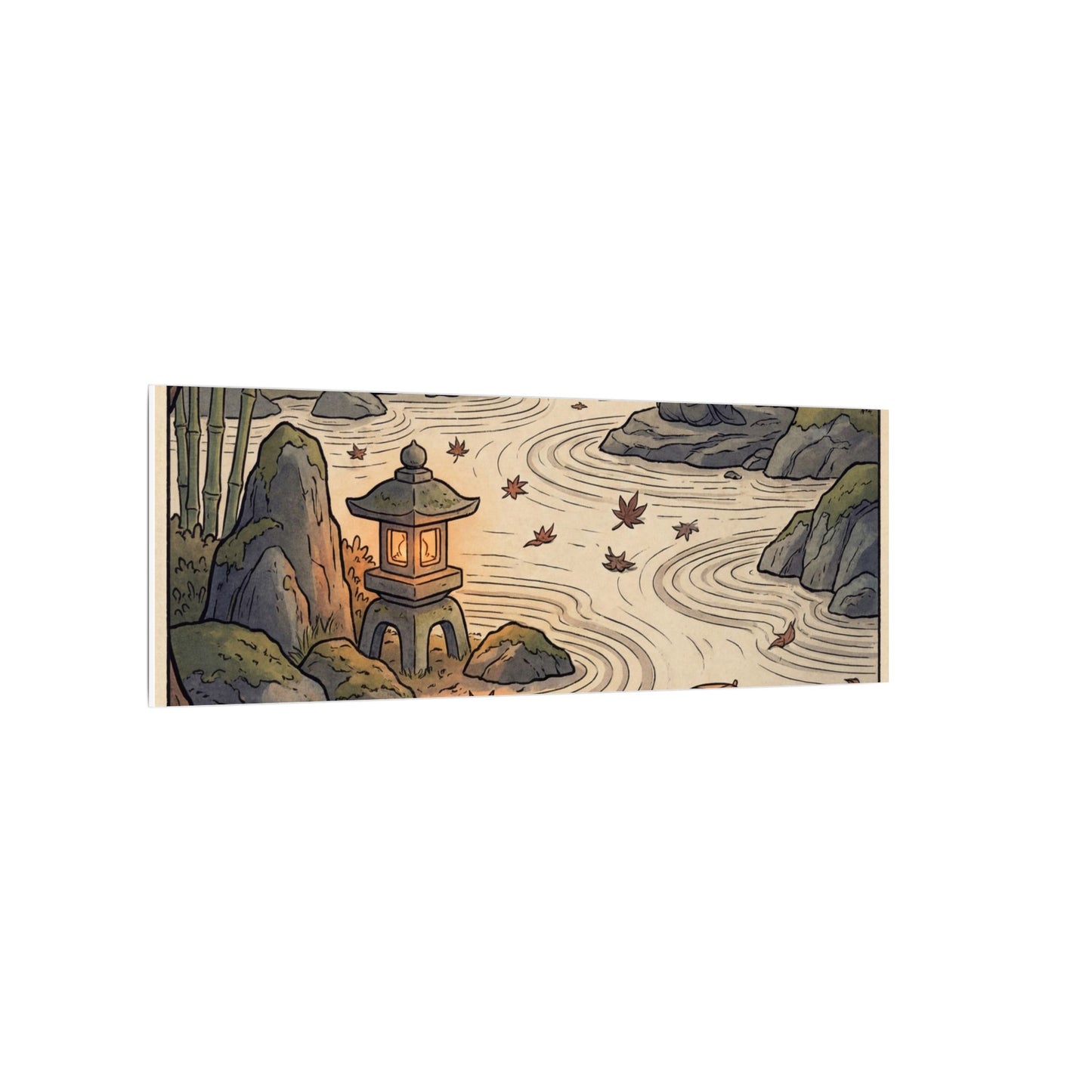 Rock Garden Autumn Canvas Art | Zen Serene Design