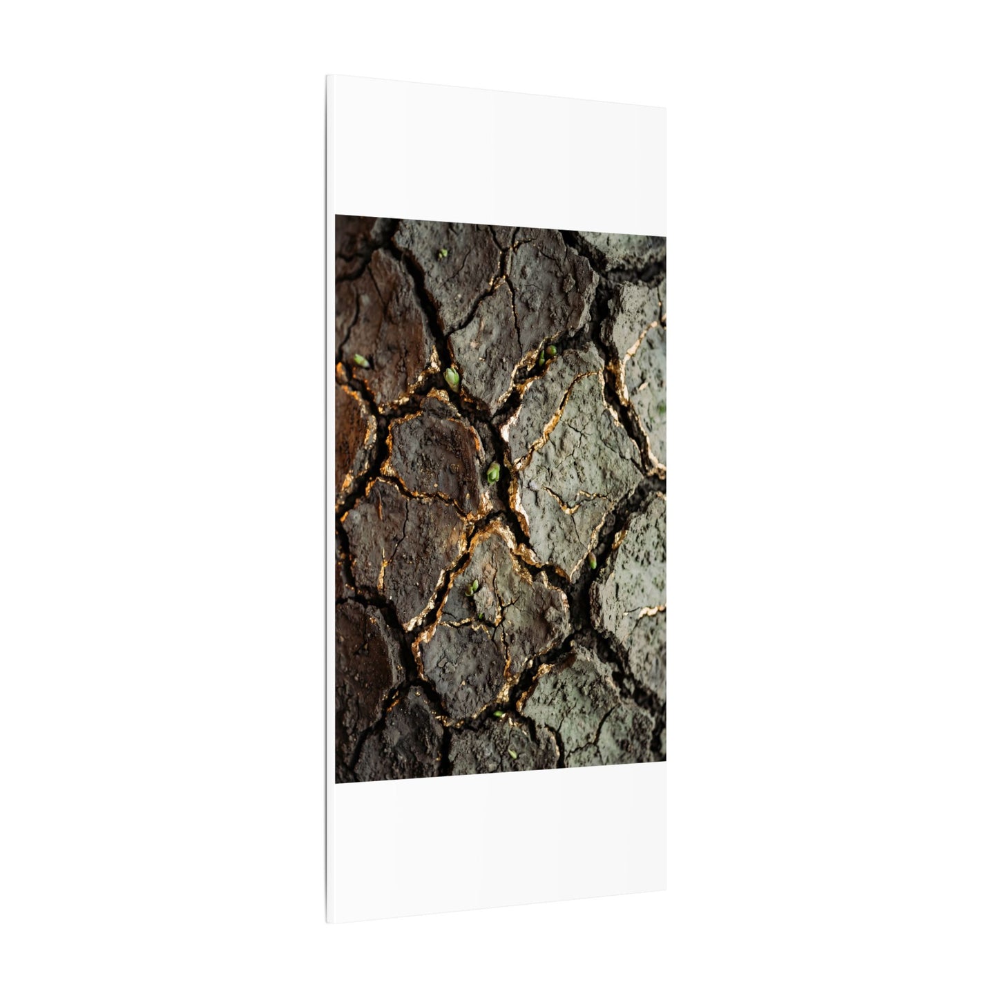 Earthy Cracked Earth Canvas Art - Japanese Pattern Japandi