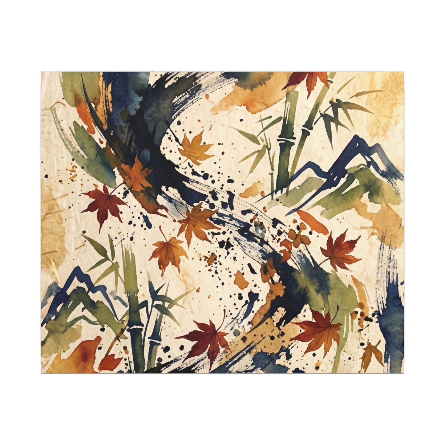 Golden Hour Ink Brushstroke Canvas Art - Zen Shibui