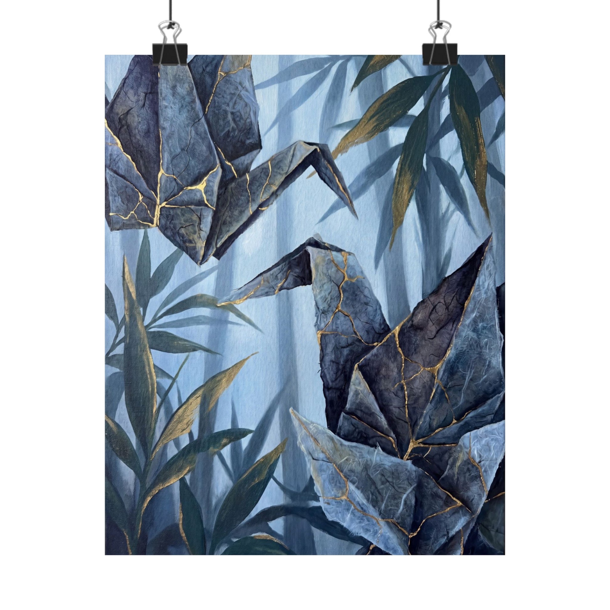 Summer Paper Fold Crackle Gold Wall Art Print | Philosophical Decor Art Print