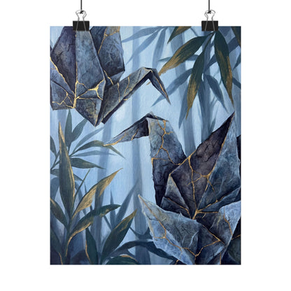 Summer Paper Fold Crackle Gold Wall Art Print | Philosophical Decor Art Print