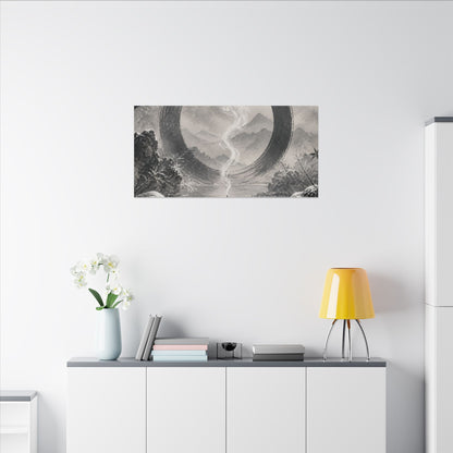 Incense Smoke Canvas Art | Winter Zen Sumi E Art