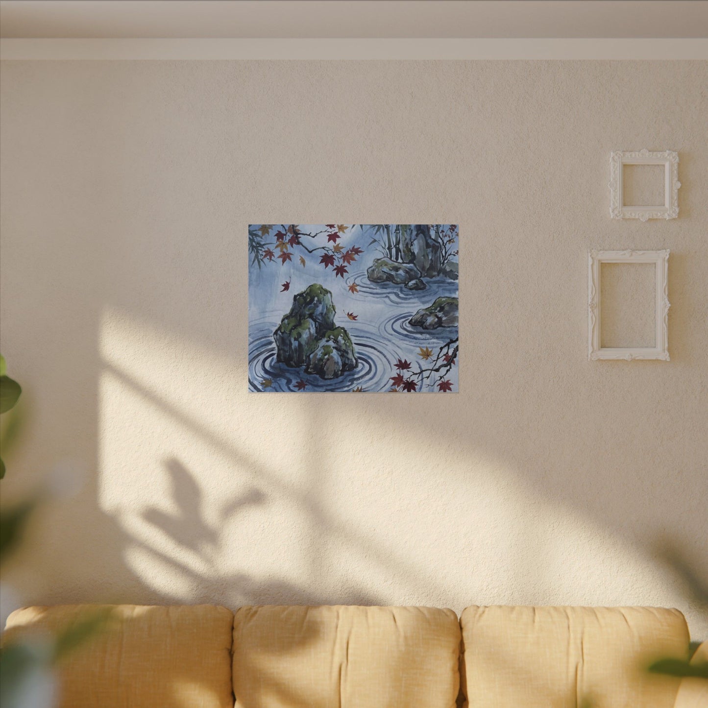 Rock Garden Autumn Canvas Art | Zen Tranquil Design