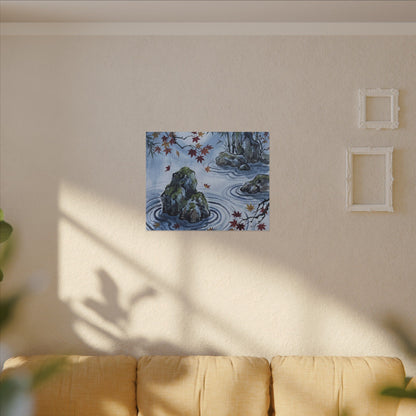 Rock Garden Autumn Canvas Art | Zen Tranquil Design