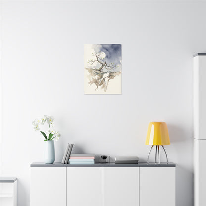 Moonlight Pine Tree Canvas Art - Japandi Ma