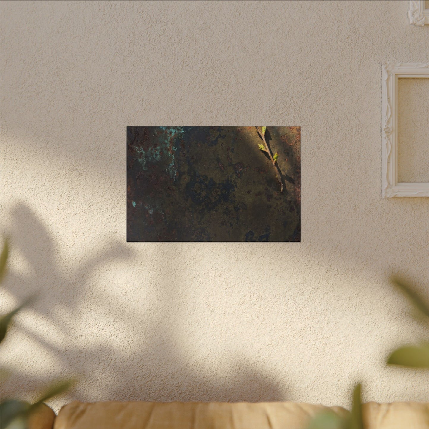 Golden Hour Rust Patina Canvas Art - Dark Japandi Ma