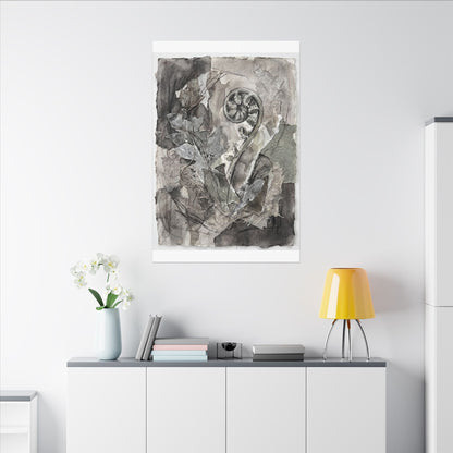 Japandi Fern Unfurling in Overcast | Texture Canvas Art